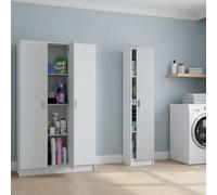 Dmora Armadio Multiuso Grande Absarokee 146x180h cm Bianco Modulabile 7 Ripiani, 4 Ante