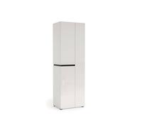Dmora Armadio Multiuso Grande Accra, Mobile Multifunzionale, Mobiletto scarpiera, Guardaroba Porta Scarpe, Made in Italy, 61x45h190 cm, Bianco Lucido e Antracite