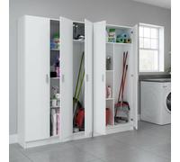 Dmora Armadio Multiuso Grande Ballantine 182x180h cm Bianco Modulabile 7 Ripiani, 5 Ante