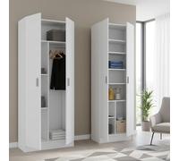 Dmora Armadio Multiuso Grande Belt 132x180h cm Bianco Modulabile 9 Ripiani, 4 Ante