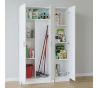 Dmora Armadio Multiuso Grande Biddle 110x180h cm Bianco Modulabile 6 Ripiani, 3 Ante