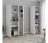 Dmora Armadio Multiuso Grande Blackfoot 177x190h cm Bianco Modulabile 10 Ripiani, 5 Ante