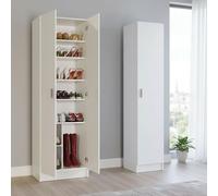 Dmora Armadio Multiuso Grande Broadus 96x180h cm Bianco Modulabile 6 Ripiani, 3 Ante