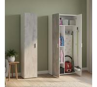 Dmora Armadio Multiuso Grande Busby 121x182h cm Bianco Modulabile 6 Ripiani, 3 Ante