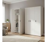 Dmora Armadio Multiuso Grande Chinook 194x190h cm Bianco Modulabile 7 Ripiani, 5 Ante