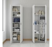 Dmora Armadio Multiuso Grande Clinton 139x190h cm Bianco Modulabile 9 Ripiani, 4 Ante