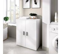Dmora - Armadio multiuso Serles, Mobile multifunzione portascarpe, Armadietto a 2 ante, 61x35h80 cm, Bianco
