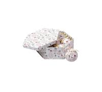 Dmora - Box 7 sfere natalizie, Fantasia scritte, Set assortimento palline di Natale, Scatola set albero di Natale,Diametro 7,5 cm, Bianco