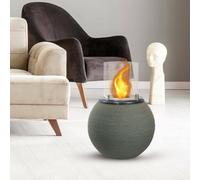 Dmora Camino a bioetanolo Dserturin, Caminetto Ecologico, Focolare Senza Fumo, Riscaldatore ad etanolo, Made in Italy, 40x40 h54 cm, Verde