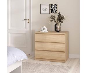 Dmora - Cassettiera Aglae, Settimino Multiuso, Comò Camera da Letto, Mobile con cassetti, 77x50 h70 cm, Rovere