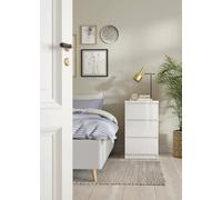 Dmora - Cassettiera Ameline, Settimino multiuso, Comò camera da letto, Mobile con cassetti, 50x40 h70 cm, Bianco lucido