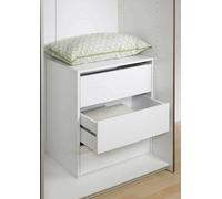 Dmora - Cassettiera Jeanne, Settimino multiuso, Comò camera da letto, Mobile con cassetti, 51x40 h70 cm, Bianco