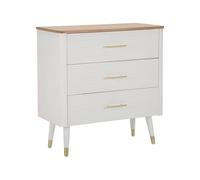 Dmora Cassettiera Boissano, Settimino Multiuso, Comò Camera da Letto, Mobile con cassetti, 78x37 h80 cm, Bianco e Marrone