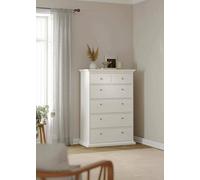 Dmora - Cassettiera Colombe, Settimino Multiuso, Comò Camera da Letto, Mobile con cassetti, 96x49 h139 cm, Bianco