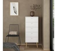 Dmora - Cassettiera Genevieve, Settimino Multiuso, Comò Camera da Letto, Mobile con cassetti, 50x39 h120 cm, Bianco