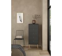 Dmora - Cassettiera Genevieve, Settimino Multiuso, Comò Camera da Letto, Mobile con cassetti, 50x39 h120 cm, Grigio