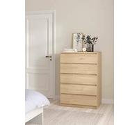 Dmora - Cassettiera Georgette, Settimino multiuso, Comò camera da letto, Mobile con cassetti, 77x50 h111 cm, Rovere
