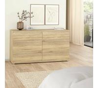 Dmora - Cassettiera Isabel, Settimino Multiuso, Comò Camera da Letto, Mobile con cassetti, 153x50 h84 cm, Quercia