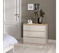 Cassettiera Orani, settimino Multiuso con 3 cassetti, comò Elegante per Camera da Letto, 77x50 h70 cm, Beige