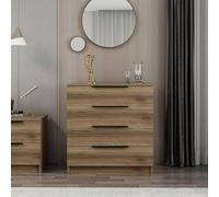 Dmora - Cassettiera Sulafat, Settimino Multiuso, Comò Camera da Letto, Mobile con cassetti, 73x42 h77 cm, Noce