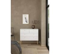Dmora - Cassettiera Tiffany, Settimino multiuso, Comò camera da letto, Mobile con cassetti, 99x39 h82 cm, Bianco