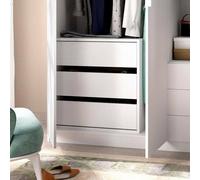 Dmora - Cassettiera Vinson, Settimanale per interno armadio, Comò per camera da letto con 3 cassetti, 60x40h60 cm, Bianco
