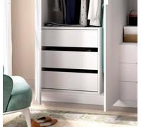 Dmora - Cassettiera Vinson, Settimanale per interno armadio, Comò per camera da letto con 3 cassetti, 60x40h60 cm, Bianco