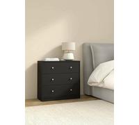 Dmora - Cassettiera Vivienne, Settimino multiuso, Comò camera da letto, Mobile con cassetti, 72x30 h68 cm, Nero