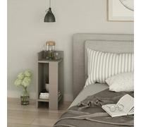 Dmora - Comodino Celestia, Comò Basso, Tavolino da Notte, Mensola da Letto, 25x27h60 cm, Tortora