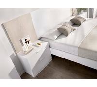 Dmora - Comodino Cervinara, Comò Basso, Tavolino da Notte, Mensola da Letto, 50x34 h46 cm, Bianco