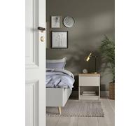 Dmora Comodino Ducenta, comò Basso con 1 cassetto, tavolino da Notte Compatto e Funzionale, 40x40 h50 cm, Beige