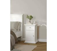 Dmora Comodino Esperance, Comò Basso, Tavolino da Notte, Mensola da Letto, 44x40 h70 cm, Bianco