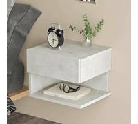 Dmora - Comodino Regor, Comò Basso, Tavolino da Notte, Mensola da Letto, 40x31h35 cm, Argento