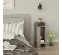 Dmora Comodino Taurus, Comò Basso, Tavolino da Notte, Mensola da Letto, 25x27h60 cm, Tortora, Pannello melaminico 18mm