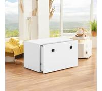 Dmora - Comodino Torun, Comò Basso, Tavolino da Notte, Mensola da Letto, 42x42 h71 cm, Bianco e Nero