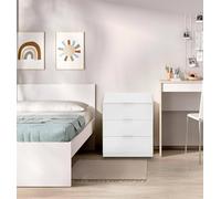 Dmora ComodinoCarega, Comò Basso, Tavolino da Notte, Mensola da Letto, 50x34 h58 cm, Bianco