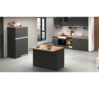Dmora Completa Aymon, Set modulabile, Cucina componibile con più Elementi, 100% Made in Italy, Antracite e Rovere, Lunghezza Isola: 125 m