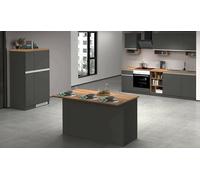 Dmora Completa Aymon, Set modulabile, Cucina componibile con più Elementi, 100% Made in Italy, Antracite e Rovere, Lunghezza Isola: 155 m