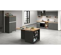 Dmora Completa Aymon, Set modulabile, Cucina componibile con più Elementi, 100% Made in Italy, Antracite e Rovere, melamina, Lunghezza Isola: 160 cm