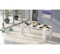 Dmora - Consolle allungabile Glicine, Tavolo da pranzo estensibile, Consolle multiuso con allunghe, 100% Made in Italy, 186x80h76 cm, Bianco