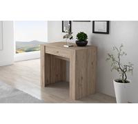 Dmora - Consolle allungabile Maclodio, trasformabile in tavolo da pranzo, salvaspazio ed estensibile fino a 237 cm, 90-237x76,6x90 cm, Quercia