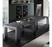 Dmora Consolle Allungabile Martino 90x300x77h cm Grigio Ardesia 12 Posti Allungabile, Meccanismo Estensione Allunghe Centrali Made in Italy