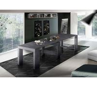 Dmora - Consolle allungabile Martino, Consolle allungabile fino a 12 posti, Tavolo con portallunghe, 100% Made in Italy, cm 51/300x90h77, Ardesia