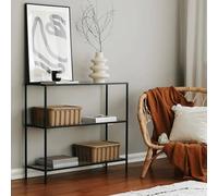Dmora Consolle Elara, Tavolo Multiuso, Mobiletto d'appoggio, Scrivania da corridoio, 100x30h85 cm, Nero