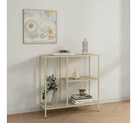 Dmora Consolle Lime, Tavolo Multiuso, Mobiletto d'appoggio, Scrivania da corridoio, 80x30 h80 cm, Panna