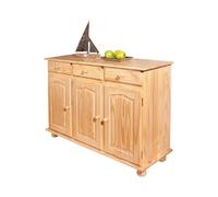 Dmora Credenza a tre ante e tre cassetti, colore marrone, cm 130 x 87 x 43.