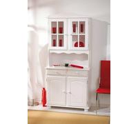 Dmora Credenza Ante e Due cassetti, Colore Bianco, cm 88 x 198 x 32