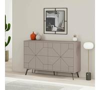 Dmora Credenza Chiron 123x35x62h cm Beige 4 Ripiani 8 Vani, Madia 4 Ante