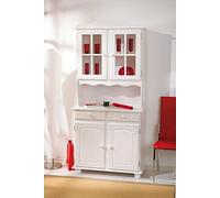 Dmora Credenza Darmstadt, Buffet da Soggiorno, Madia da Salotto, Dispensa da Cucina, 88x32 h198 cm, Bianco