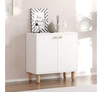 Dmora Credenza Ebla 72x36x73h cm Bianco un Ripiano 2 Ante, Madia 2 Vani
